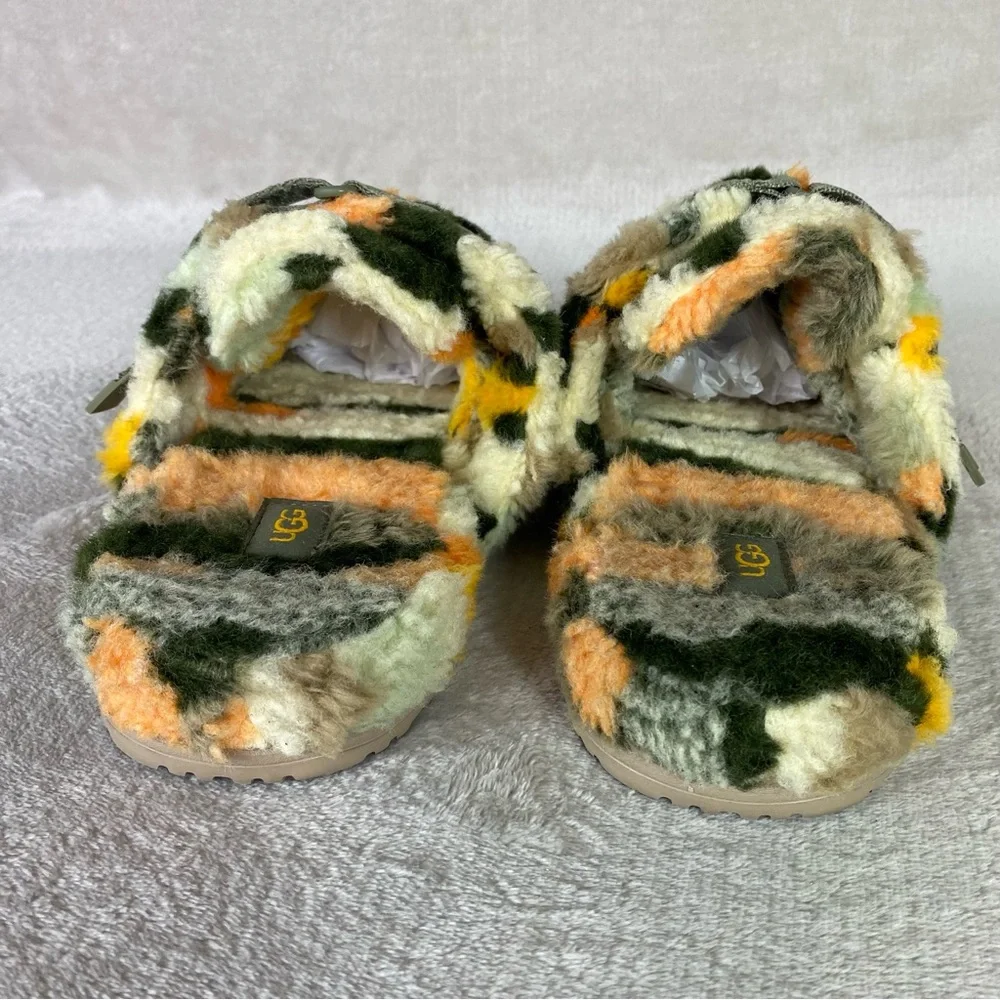UGG Fluff It Cali Collage Slippers Shoes Mens Size 10 Green Camo Clog Adjustable - Picture 7 of 10